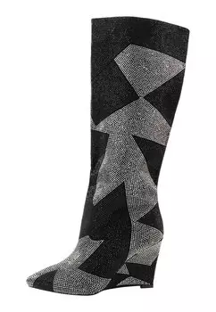 Сапоги на каблуке Ikita faina, цвет schwarz silber