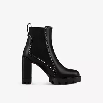 Сапоги на каблуке из кожи lina spike 100 Christian Louboutin, черный