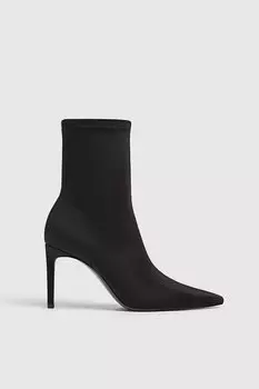 Сапоги на каблуке из ткани Stradivarius, черный