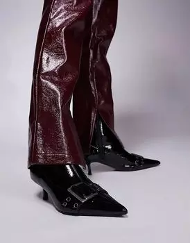 Сапоги на каблуке-рюмочке черного цвета River Island