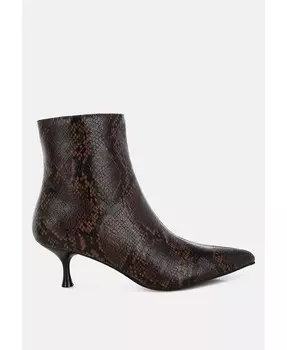 Сапоги на каблуке-рюмочке с принтом змеи Thymus London Rag, коричневый