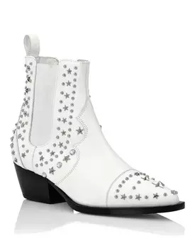 Сапоги на низком каблуке Ковбой Philipp Plein, белый