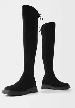 Сапоги на платформе FLAT FITTED Bershka, черный