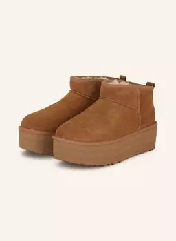 Сапоги на платформе классические ультра мини на платформе Ugg, коричневый