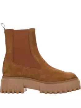 Сапоги на платформе с эластичными вставками Hogan, коричневый