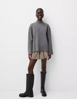 Сапоги на плоской подошве Bershka, черный