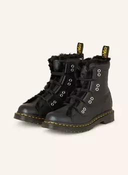 Сапоги на шнуровке 1460 с искусственным мехом Dr. Martens, черный