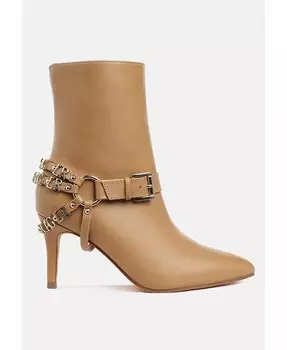 Сапоги на шпильках с отделкой Nicene Harness London Rag, коричневый/бежевый