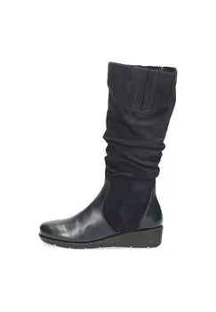 Сапоги на танкетке Caprice, темно-синий