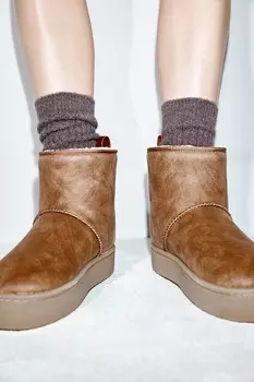 Сапоги на теплой подкладке H&M, бежевый