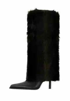 Сапоги на высоком каблуке Bershka, черный