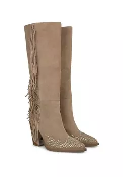 Сапоги на высоком каблуке CONFECCIONADAS EN CON PUNTERA REDONDEADA CON TACN DE BLOQUE Y SIN CIERRE Alma en Pena, коричневый