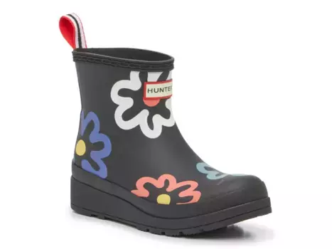 Сапоги Original Play Short Flower Waterproof Rain Boot Hunter, черный/мультиколор