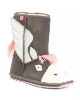 Сапоги Pegasus из замши и овчины (для малышей, маленьких детей, больших детей) Emu Australia, цвет Charcoal