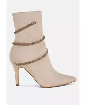 Сапоги Roda со стразами и обхватывающей шпилькой London Rag, коричневый/бежевый