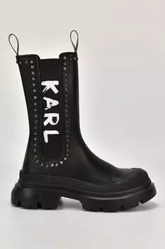 Сапоги с карманами и кожей Karl Lagerfeld, черный