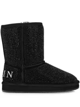 Сапоги с кристаллами Philipp Plein, черный