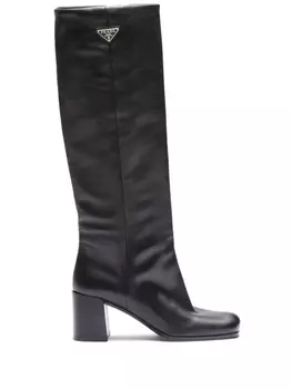 Сапоги с логотипом Prada, черный