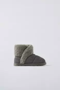 Сапоги с подкладкой ZARA, серый
