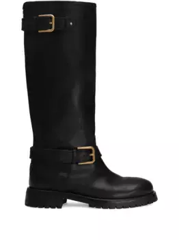 Сапоги с пряжками DOLCE & GABBANA, черный