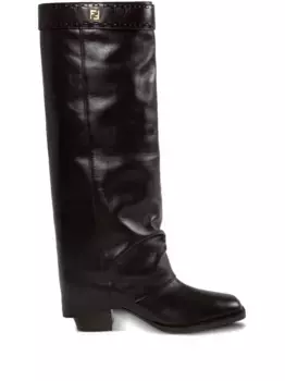 Сапоги с пряжкой FENDI, черный