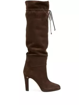 Сапоги с завязками и логотипом Double G Gucci, коричневый