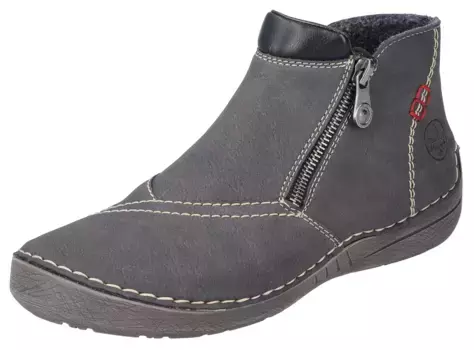 Сапоги-слипоны Rieker, ботильоны, ботинки на молнии с мягкой стелькой, черный