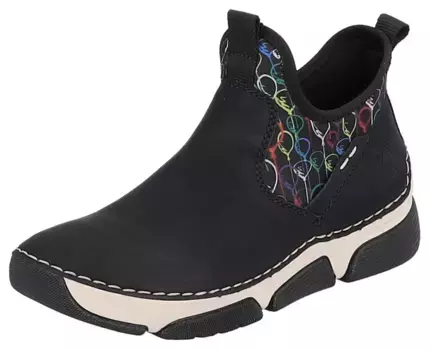 Сапоги-слипоны Rieker с ярким принтом, черный