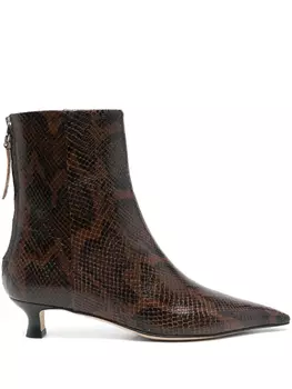 Сапоги со змеиным принтом Aeyde, коричневый