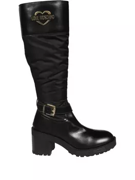 Сапоги стеганые высотой 70 мм Love Moschino, черный