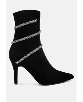 Сапоги-стилеты Roda с обмоткой и стразами London Rag, коричневый/бежевый