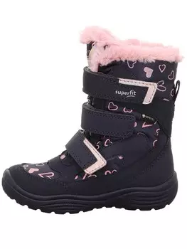 Сапоги superfit Leder-Winterstiefel Crystal, цвет Dunkelblau/Rosa