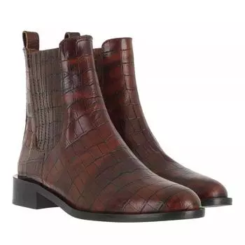 Сапоги vendme chey calfskin leather chelsea boots croco Isabel Bernard, коричневый