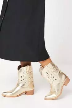 Сапоги в стиле вестерн с вырезом Jerri Oasis, золото