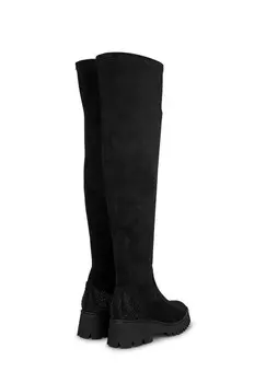 Сапоги выше колена CON PUNTERA REDONDEADA Y CIERRE CON CREMALLERA Alma en Pena, черный
