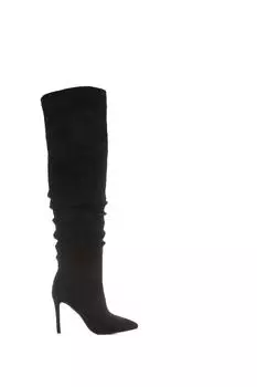 Сапоги выше колена 'Siara' из алькантары Moda In Pelle, черный