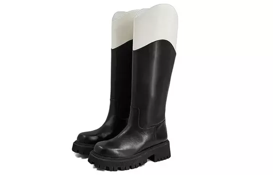 Сапоги женские черный/белый Cicifo