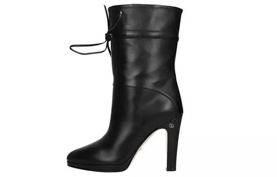 Сапоги женские Gucci Drawstring-tie Ankle, черный