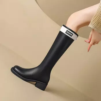 Сапоги женские Mo Lin, цвет Black plus large tube circumference