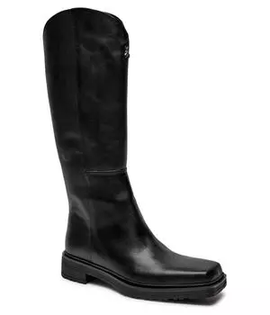 Сапоги женские Patrizia Pepe кожаные с квадратным мысом, черный