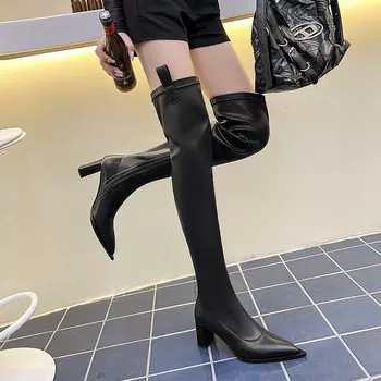 Сапоги женские Pvaj, цвет Black without flowers