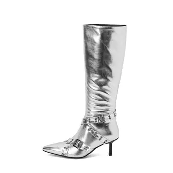 Сапоги женские Pvaj, серебряный