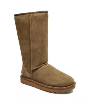 Сапоги женские Ugg кожаные зимние, зеленый
