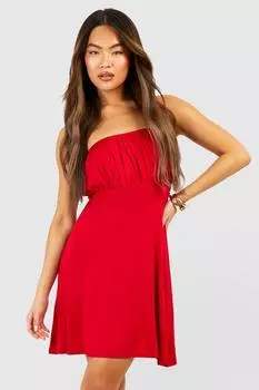 Сарафан-бандо из джерси Boohoo, красный