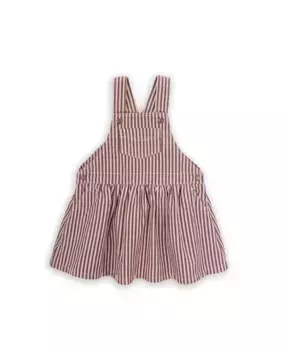 Сарафан для девочки из твила в полоску с карманами KNOT, розовый