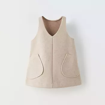 Сарафан для девочки Zara Floral Embroidery, песочный