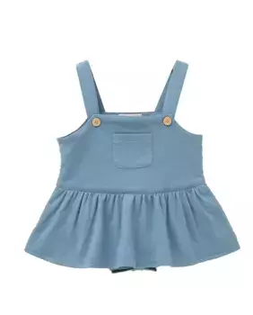 Сарафан для малышки из хлопчатобумажного плюша синего цвета Dadati, синий