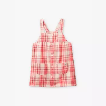 Сарафан из хлопка с принтом в клетку, накладными карманами, возраст 18 месяцев - 6 лет Benetton, мультиколор