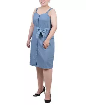 Сарафан из шамбре с вырезом сердечком больших размеров NY Collection, мульти