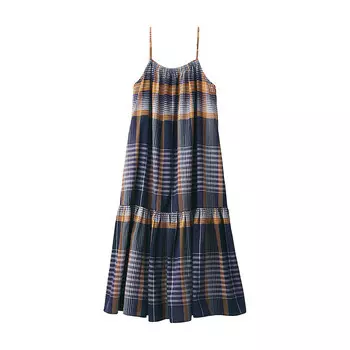Сарафан Muji клетчатый, синий